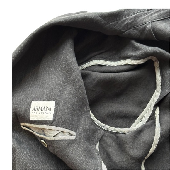 Armani Collezioni unstructured 100% linen mens blazer | 46 - Picture 9 of 16